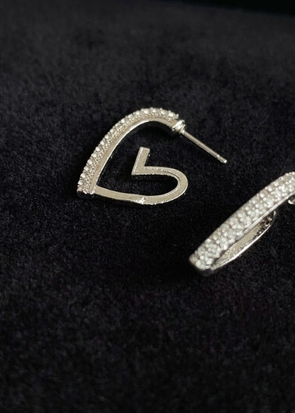 The 'Rhea' Cubic Zirconia Heart Hoops