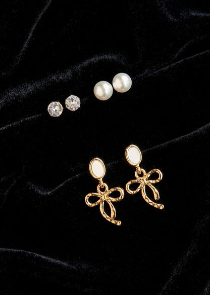 The 'Belle' Bow & Pearl Trio Set