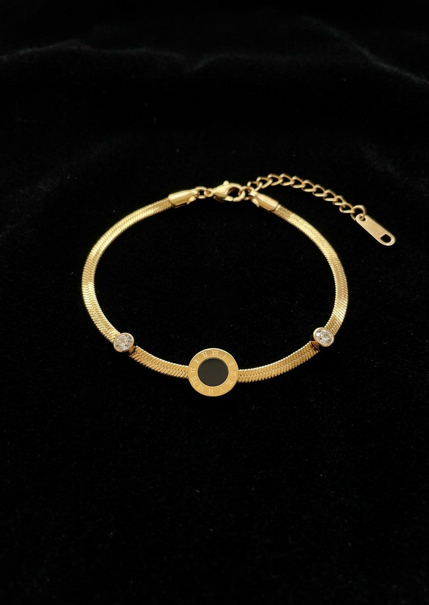 The ‘Verona’ Roman Numeral Snake Chain Bracelet