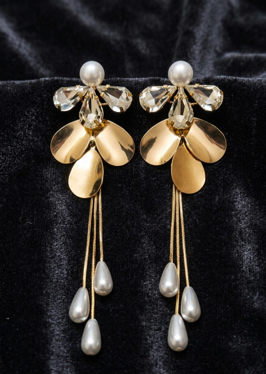 anti tarnish gold tassel drop earring 