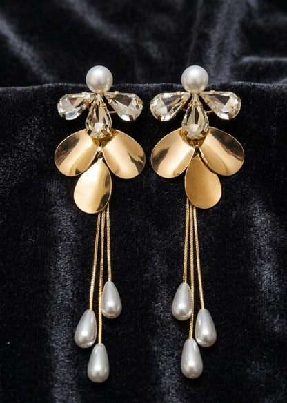 anti tarnish gold tassel drop earring 
