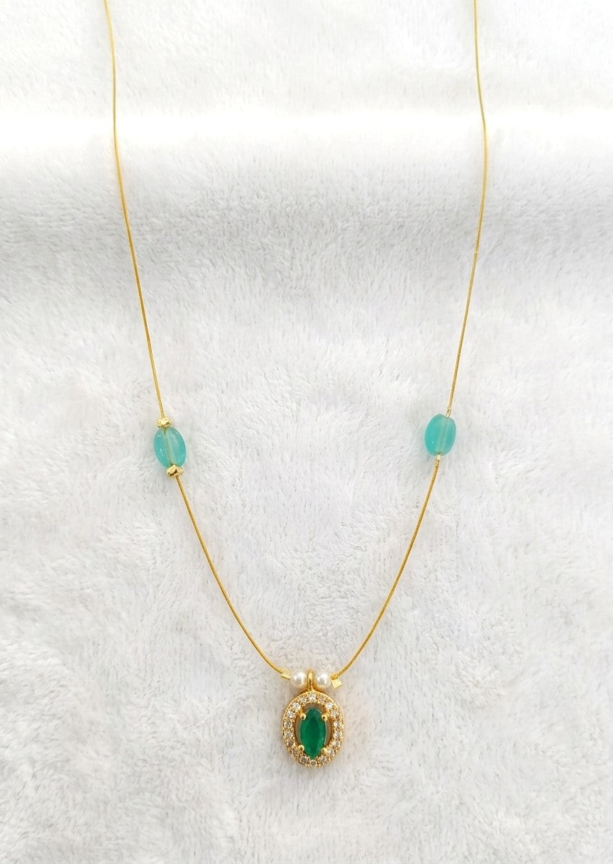 The 'Iris' Floating Oval Pendant Necklace