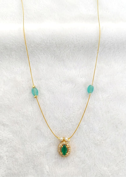 The 'Iris' Floating Oval Pendant Necklace