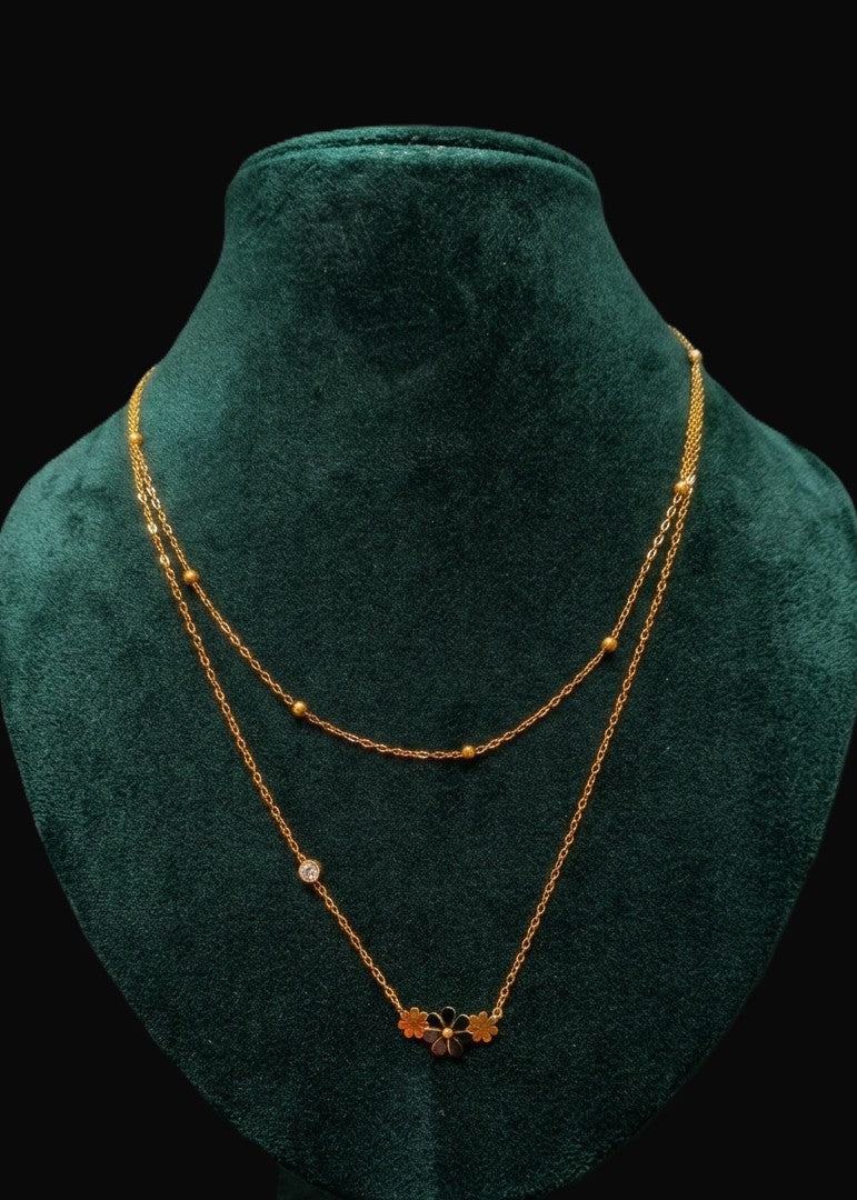 The 'Aria' Dual Layered Blossom Necklace