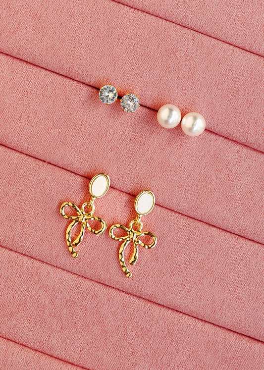 The 'Belle' Bow & Pearl Trio Set