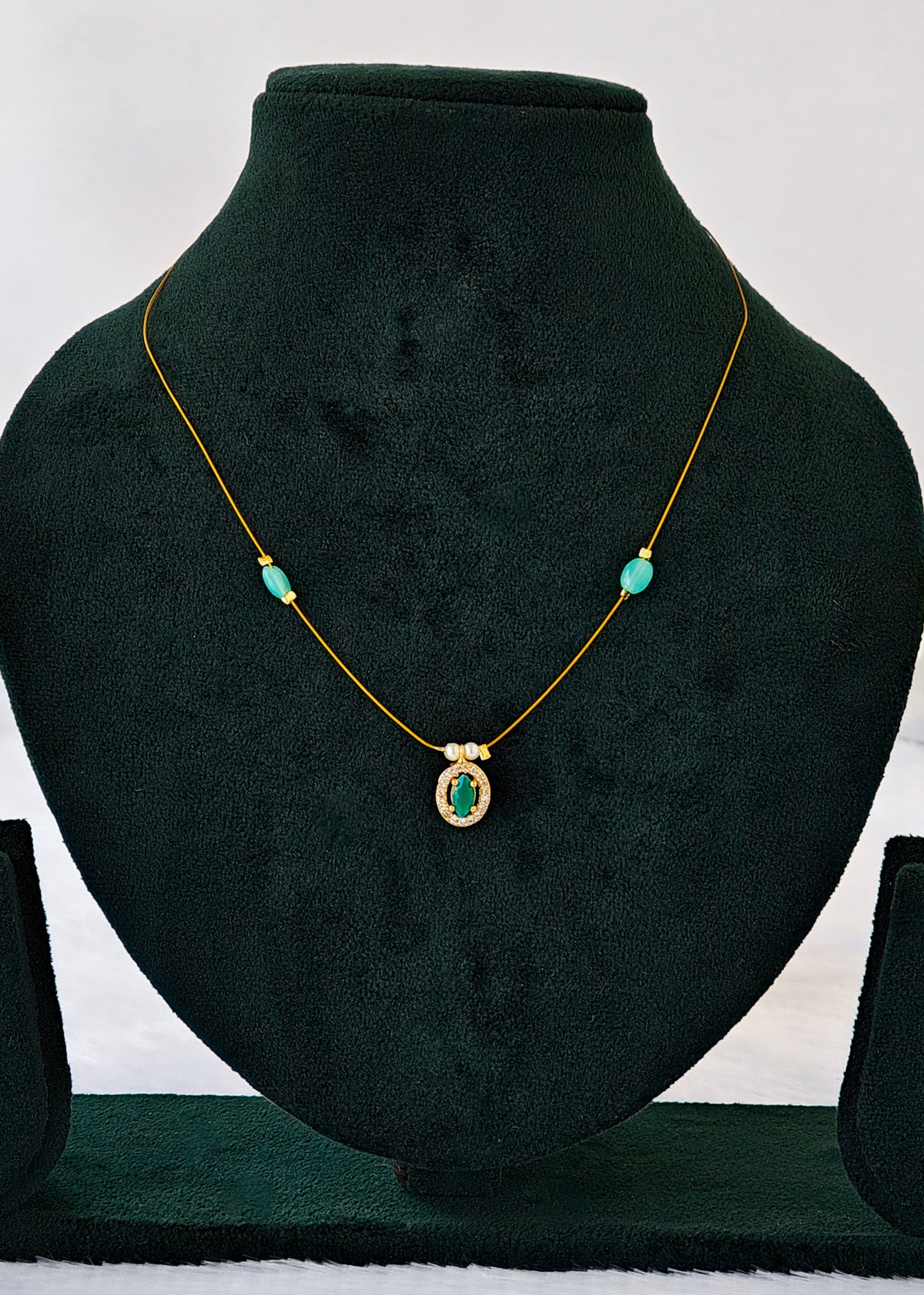 The 'Iris' Floating Oval Pendant Necklace