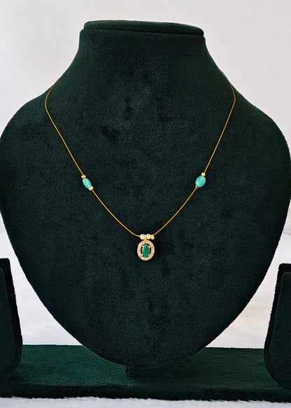 The 'Iris' Floating Oval Pendant Necklace