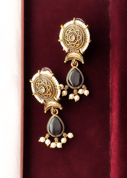 The ‘Charu’ Royal Blue Medallion Drops