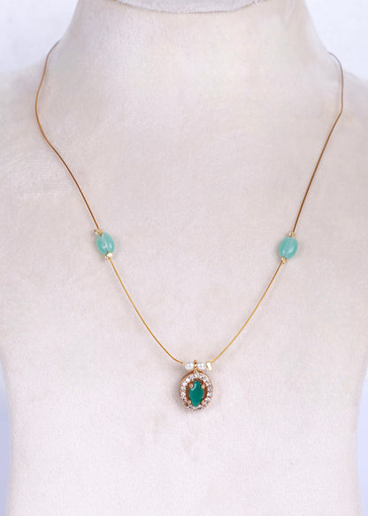 The 'Iris' Floating Oval Pendant Necklace